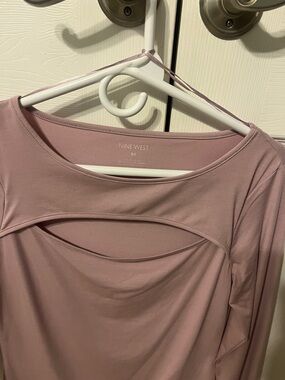 Nine West Dusty Rose Long Sleeve Top with Front Cutout